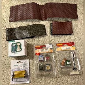 Lemax and Department 56 Christmas Village Accessories Bundle - 8 items